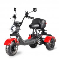 Электроскутер Citycoco White Siberia TRIKE MINI 1500W Красный